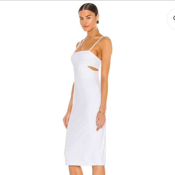 Medium Susana Monaco Cutout Strap Solid Dress in Sugar Graduation White Dress - Picture 2 of 5